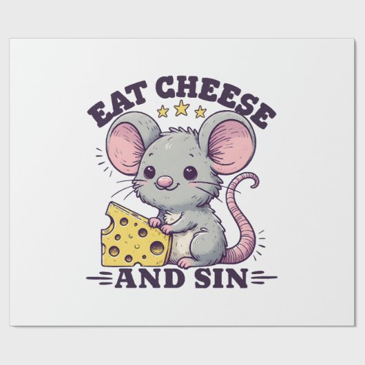 Kaas Eten En Zondigen Cadeaupapier (Vlak)