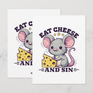 Kaas Eten En Zondigen Feestdagenkaart