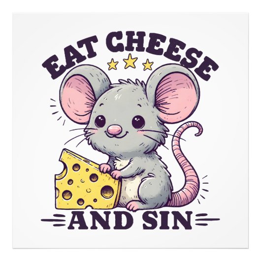 Kaas Eten En Zondigen Foto Afdruk (Voorkant)