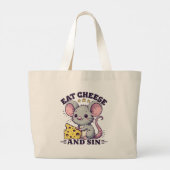 Kaas Eten En Zondigen Grote Tote Bag (Achterkant)