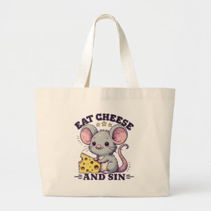 Kaas Eten En Zondigen Grote Tote Bag