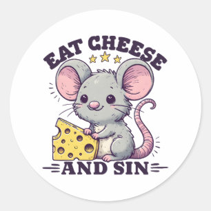 Kaas Eten En Zondigen Ronde Sticker