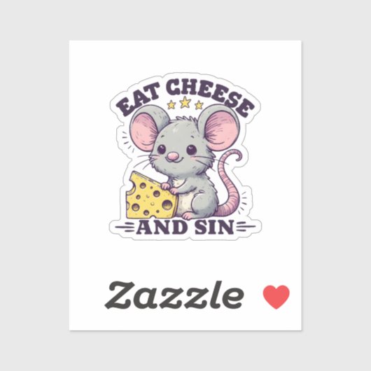 Kaas Eten En Zondigen Sticker (Vel)