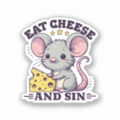 Kaas Eten En Zondigen Sticker (Voorkant)