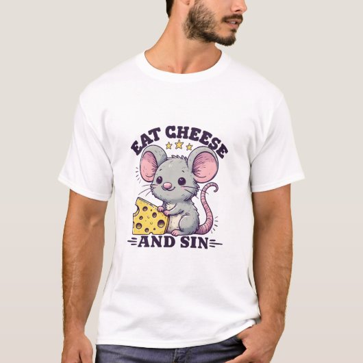 Kaas Eten En Zondigen T-shirt (Voorkant)