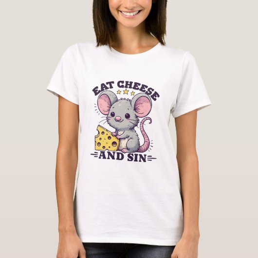 Kaas Eten En Zondigen T-shirt (Voorkant)