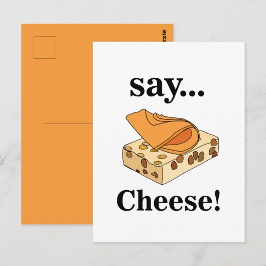 Kaas eten grappig briefkaart (Voorkant / Achterkant)