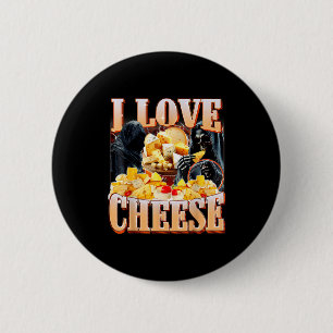 Kaas Eten Liefhebber Grappig Skelet Meme Humor Man Ronde Button 5,7 Cm