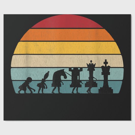 Kaas Evolution Retro Gift for a Chess Cadeaupapier (Vlak)