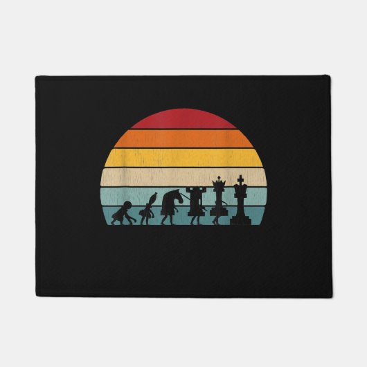 Kaas Evolution Retro Gift for a Chess Deurmat (Voorkant)