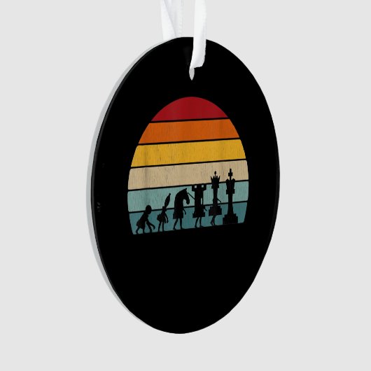 Kaas Evolution Retro  Gift for a Chess Ornament (voorkant)