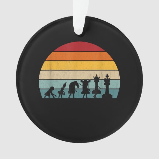 Kaas Evolution Retro  Gift for a Chess Ornament (voorkant)