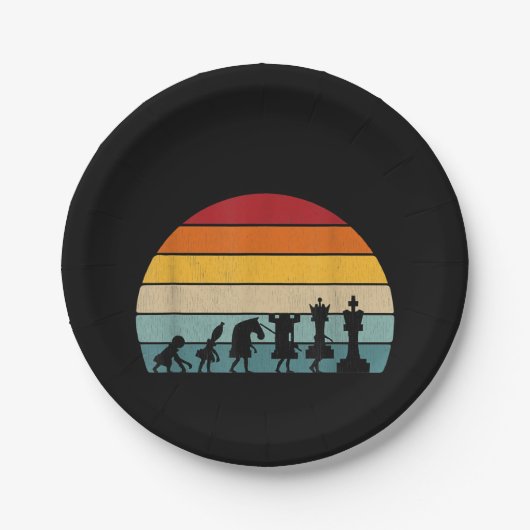 Kaas Evolution Retro Gift for a Chess Papieren Bordje (Voorkant)