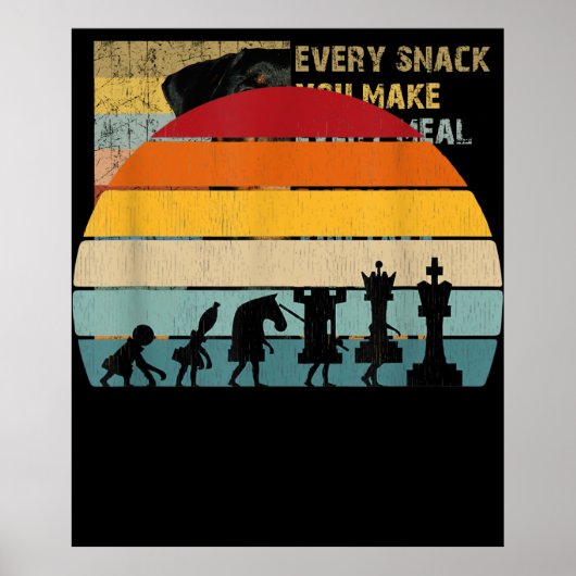 Kaas Evolution Retro  Gift for a Chess Poster (Voorkant)