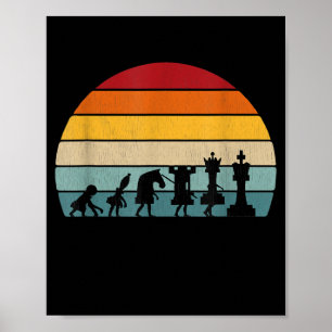 Kaas Evolution Retro  Gift for a Chess Poster