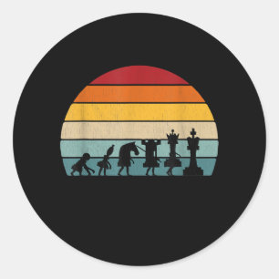 Kaas Evolution Retro  Gift for a Chess Ronde Sticker