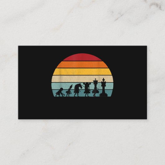 Kaas Evolution Retro  Gift for a Chess Visitekaartje (Voorkant)