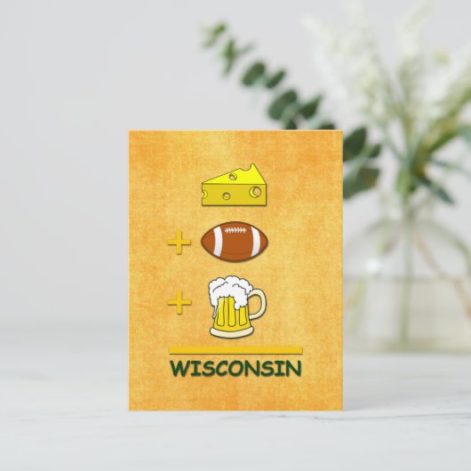 Kaas Football Beer Wisconsin Funny Wiskunde Briefkaart (Staand voorkant)