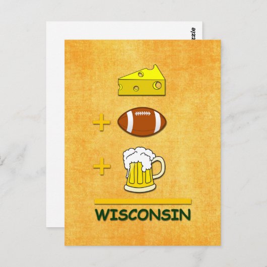 Kaas Football Beer Wisconsin Funny Wiskunde Briefkaart (Voorkant / Achterkant)