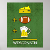 Kaas Football Beer Wisconsin Funny Wiskunde