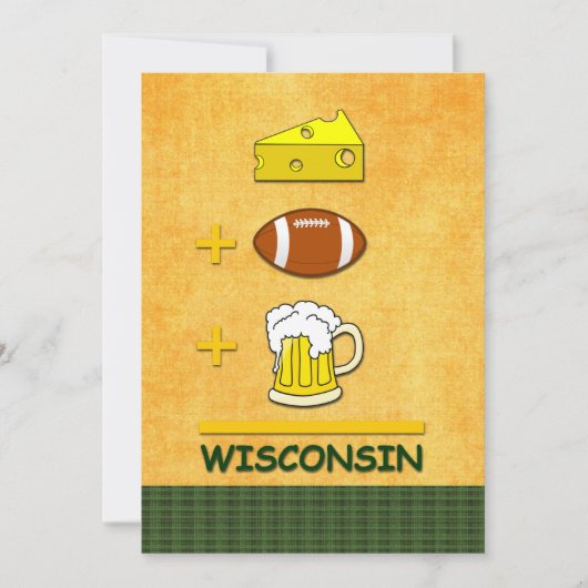 Kaas Football Beer Wisconsin Kaart (Voorkant)