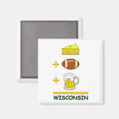 Kaas Football Beer Wisconsin Magneet (Voorkant / Achterkant)