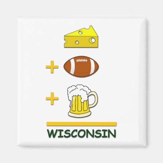Kaas Football Beer Wisconsin Magneet (Voorkant)