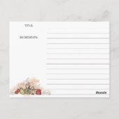 Kaas Fruit Wijn Diner Feest Receptenkaart Briefkaart (Achterkant)