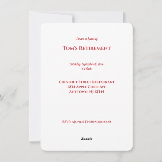 Kaas Geïnspireerd Uitnodiging in het avondeten (Achterkant)