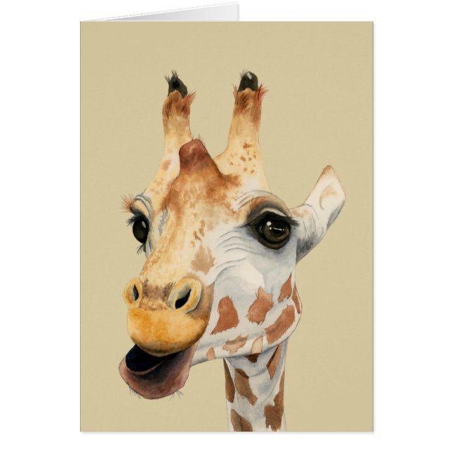 Kaas | Giraffe Waterverf Safari Painting (Voorkant)