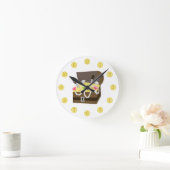 Kaas-gouden munten en roze juwelen-klok ronde klok (Huis)