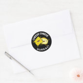 Kaas Hoera Grappige Kaas Pun Donker BG Ronde Sticker (Envelop)