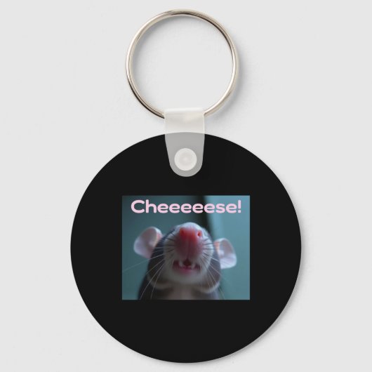 Kaas! Huisdierrat Sticker Sleutelhanger (Voorkant)