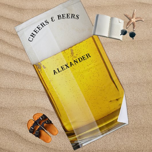 Kaas in bier drink reuzenMok Stein Monogram Strandlaken