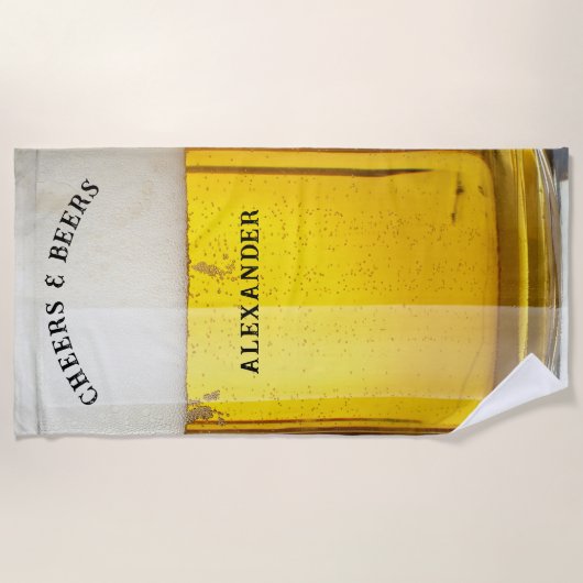 Kaas in bier drink reuzenMok Stein Monogram Strandlaken (Voorkant)
