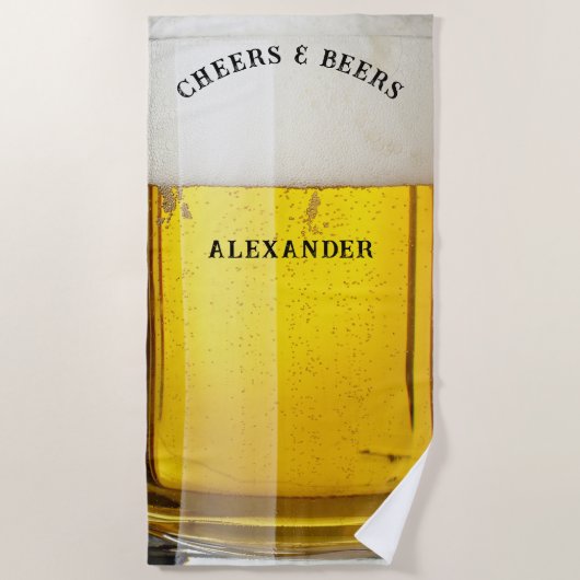 Kaas in bier drink reuzenMok Stein Monogram Strandlaken (Voorkant)