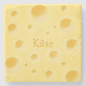 "Kaas" in de Duitse Cute Cheese Slice Custom Stenen Onderzetter (Voorkant)