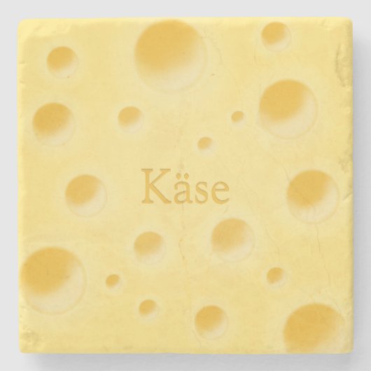 "Kaas" in de Duitse Cute Cheese Slice Custom Stenen Onderzetter (Voorkant)