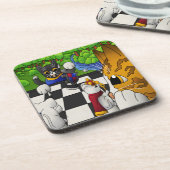 Kaas in het park bier onderzetter (Linkerzijde)