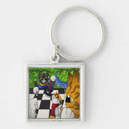 Kaas in het park sleutelhanger