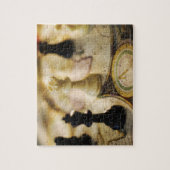 Kaas in oude wereldkaart legpuzzel (Verticaal)