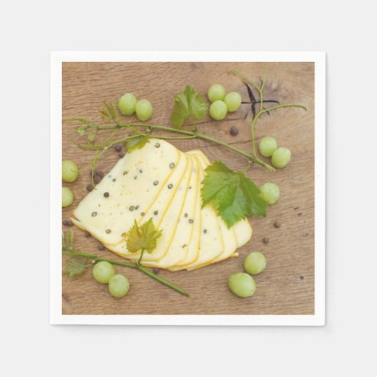 kaas in plakken met druiven servetten (Voorkant)