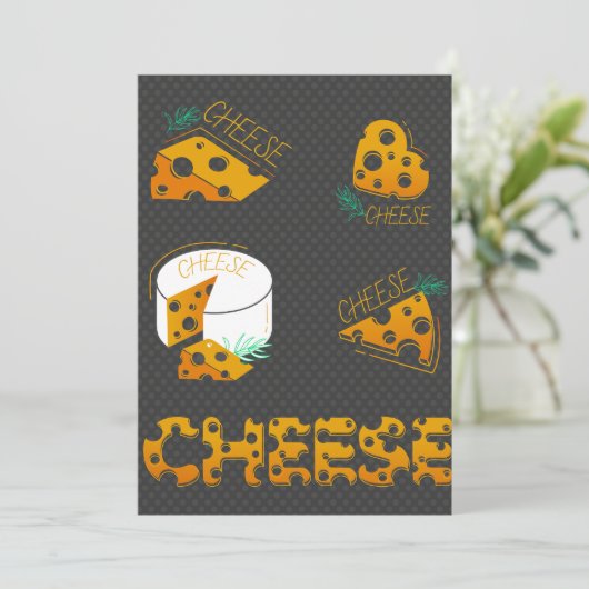 Kaas in stukken kaart (Staand voorkant)