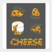 Kaas in stukken vierkante sticker (Voorkant)