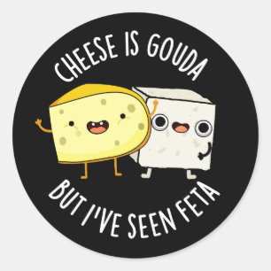 Kaas is Gouda, maar ik heb feta donker BG gezien Ronde Sticker