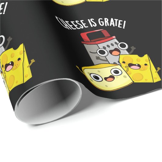 Kaas is grate grappig eten woordspeling donker BG Cadeaupapier (Rol Hoek)