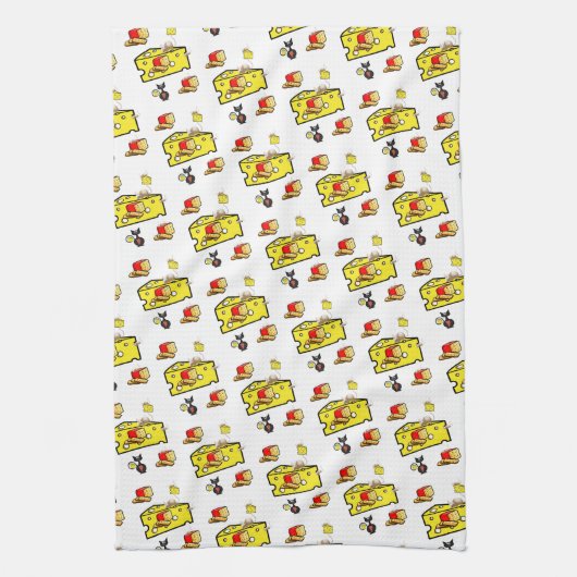 Kaas Kat Mouse Mice Kitchen Hand Towel Theedoek (Verticaal)