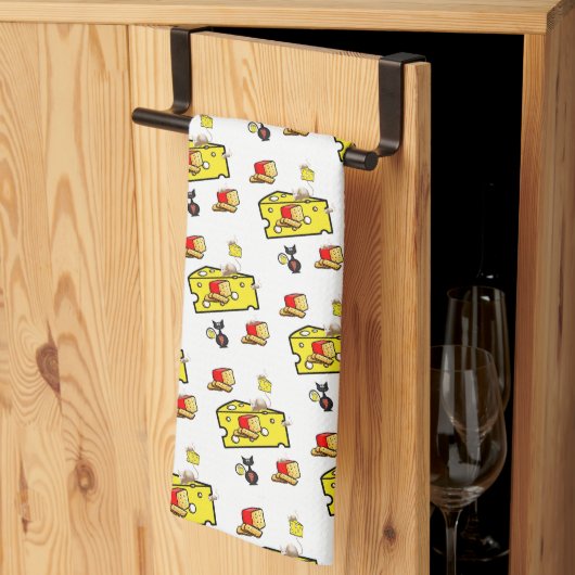 Kaas Kat Mouse Mice Kitchen Hand Towel Theedoek (Derde Gevouwen)