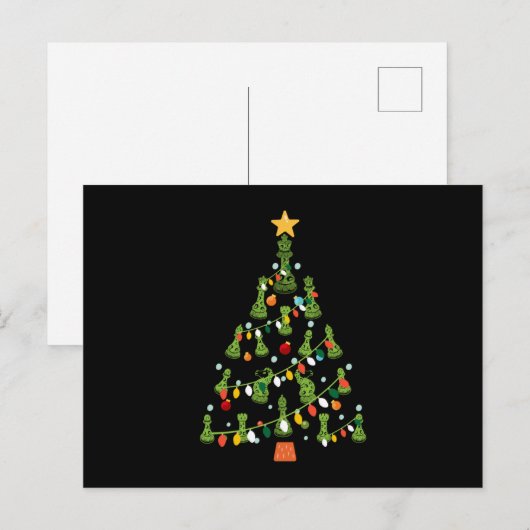Kaas kerstboom - Koningin Koningin Knight Rook Briefkaart (Voorkant / Achterkant)