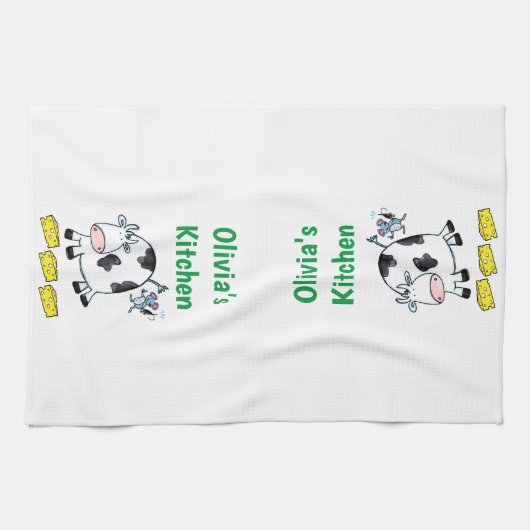 Kaas Koe Mouse Kitchen Hand Towel Theedoek (Horizontaal)